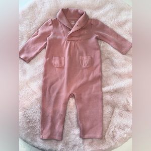 Ribbed Cotton Shawl-Collar Coverall